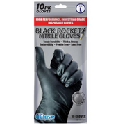 Black Rocket Nitrile Gloves 10pk Large