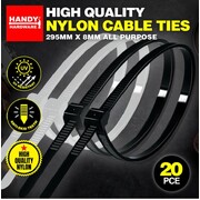 Cable Ties Heavy Duty Wide 295mm x 8mm 20pc