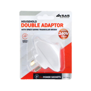 Adaptor Double (Triangular) White 240V 10A Max Load 2400W