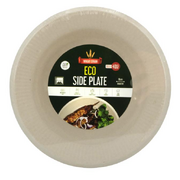 Eco-Friendly Wheat Straw Disposable Side Plates - 18cm Dia - 40pk