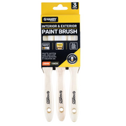 Paint Brush Wooden Handle 25mm 3pk (Suitable for Latex, Oil & Water Based Paints)