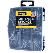 Fasteners & Fixings in Storage Case Wood Screws Assorted Sizes 205pc