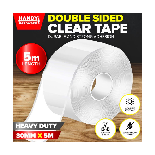 Tape Double Sided Clear Tape Heavy Duty 30mm x 5m 