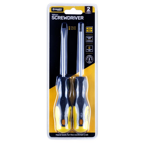 Screwdriver Phillips & Flat Head 2pk 6 x 100mm Large 