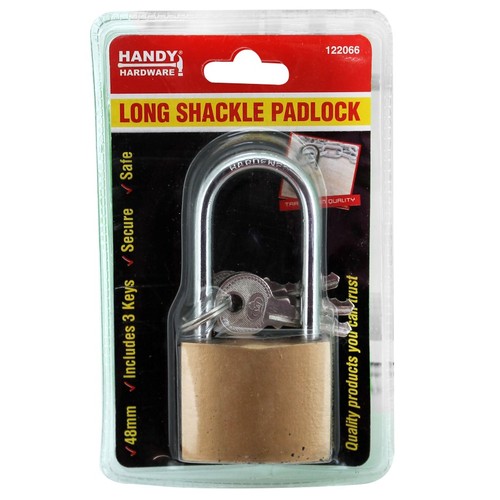 Handy Hardware 48mm Long Shackle Padlock