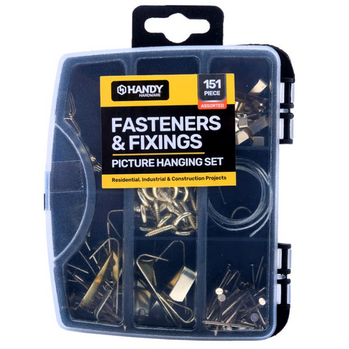 Fasteners & Fixings in Storage Case Picture Hanging Set 151pc