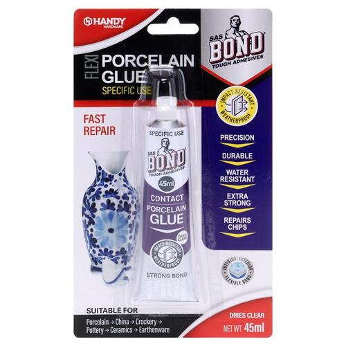 Glue Contact Adhesive Porcelain 45ml (Dries Clear)