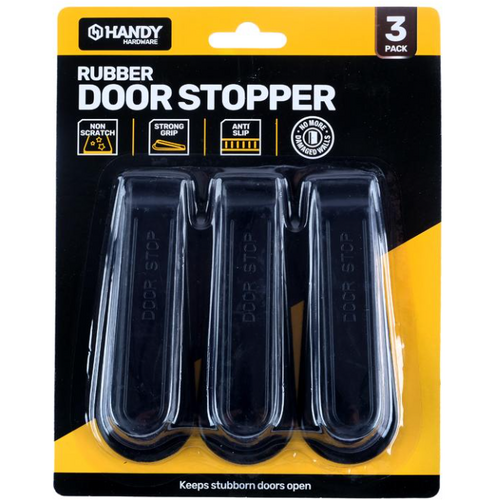 Handy Hardware 3pc Rubber Door Stopper White & Black