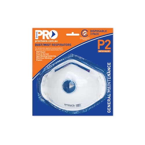 Pro Choice P2 Respirator With Valve 3pk