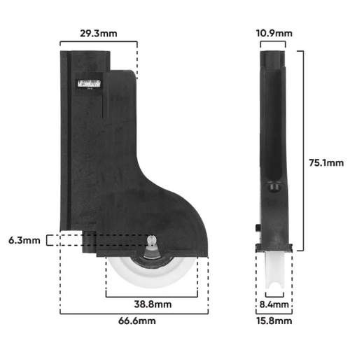 Carriage Poly Carb & Adj Roller Wardrobe