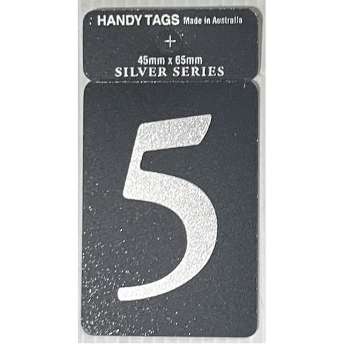 Self Adh Silver 45x65 Numeral - 5  (5)